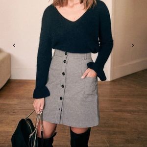 Sezane Lorraine Skirt Black size 38